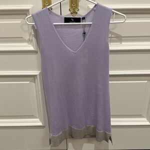 Black goat cashmere and silk light purple camisole